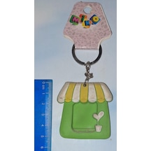 Küçük Plastik Ev Anahtarlık Yeşil