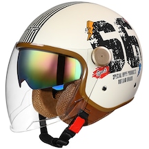 Harborstore WR0528305 Motosiklet Yarım Kask Krem