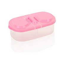 Hangfox Çift Bölmeli Kapaklı Mutfak Saklama Kabı - Pratik Ve Dayanıklı Gıda Depolama Kutusu Pembe Diğer