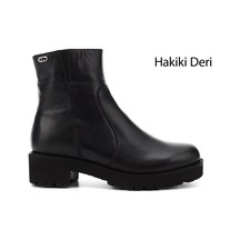 Gönderi(R) Gönderi R Kadın Siyah Floter Fermuarlı Kalın Topuklu Hakiki Deri Bot Gkzb13452421 Siyah Floter
