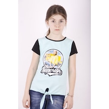 Toontoy Kids Toontoy Kız Çocuk Superior Baskılı Tişört Mint Yeşili