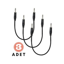 Pedal Bağlantı Kablosu Efekt Pedal Ara Kablosu Siyah Çift Jaklı Düz/düz 3 Adet