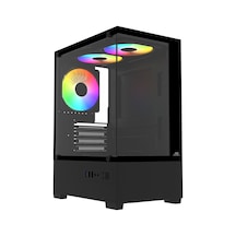 Powerboost M5001b 500w 3 12cm Rainbow Fanlı Usb 3.0 Seaview M-atx Gaming Siyah Kasa
