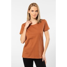 Wtshirt London Kısa Kollu Bisiklet Yaka Kadın T-shirt Tarçın 001