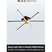Nova 6 Bronz Led Tavan Avize Kumandalı Dim Edilebilir Aşağı Işık Beyaz Işık