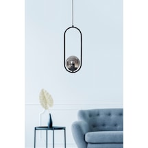 Luzarana Zenga Tekli Antrasit Metal Gövde Füme Camlı Tasarım Lüx Sarkı... Çok Renkli