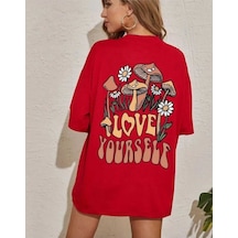 Kozia Outdoors Malkoçbey Love Yourself Baskılı T-şhirt Kırmızı Kirmizi