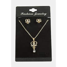 - 949 - Zirkon Taşlı Set - Glblseme - Kolye-gümüş Rengi Çok renkli