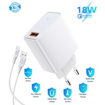 Hiking A51 Uyumlu 18w 3.4a Type-c Ultra Hızlı Şarj Cihazı Seti - İthalatçı Garantili Beyaz