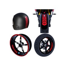 Moto Rider 4'lü Sticker Seti Reflektif Kırmızı İç Dış Jant Şeridi Kask Ve Çamurluk Çınar Extreme