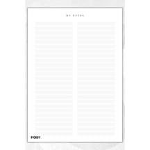 A5 Çizgili Bloknot Çizgili Defter - 50 Yaprak - Memopad - Notepad - Not Defteri - Not Kağıdı Beyaz Beyaz