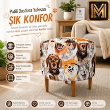 Diday Köpek Puf F Trend Puf Koltuk Puff Bench Dekoratif Bohem Doğal Gürgen Ayak Amaçlı Bahçe Balkon Çok Renkli