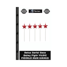Delux Serisi Gece Detay Figür Yıldız Fiğürlü Mum Kırmızı