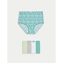Marks & Spencer 5'li Cotton Lycra Full Brief Külot Seti T61005105X Mavi