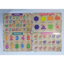 Ahşap 4lü Set Puzzle-eğitici Oyuncak