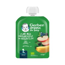 Gerber Organik Meyve Püresi 90 G Muz&yaban Mersini&böğürtlen 5'li Avantaj Paketi - 5 Adet Tarı