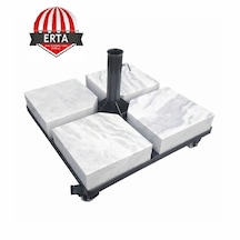 60 Cm X 60 Cm Mermerli Şemsiye Ayağı Altlığı Tekerlekli Stoplu Tüm Şemsiyelere Uyumludur Antrasit