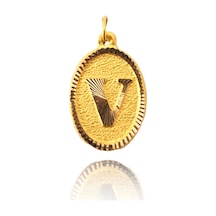 0.25 Gram 14 Ayar Altın V Harf Kolye Ucu