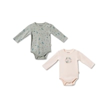Babycosy Organic Wear Bebek 2li Uzun Kollu Badi %100 Organik Pamuk, Bebek Ve Yenidoğan Serisi - Csy8202 Cream