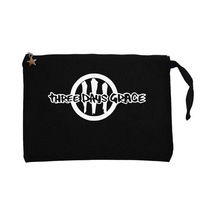 Three Days Grace Logo Siyah Clutch Astarlı Cüzdan / El Çantası