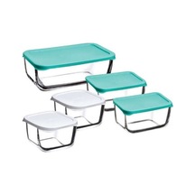 3 Adet Paşabahçe Snowbox Saklama Kabı Seti 5'li Yeşil Çok Renkli