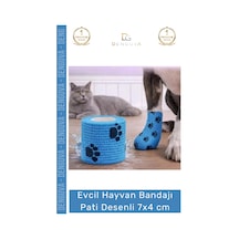 Sargıbandı Pati Desenli Kohezif Bandaj Kedi Köpek Medikal Sargı Bandı Esnek Suya Dayanıklı 7x4 Cm -