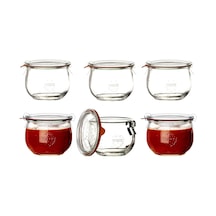 Hava Geçirmez Clip-close Kapalı Tulip 580 Ml Kapaklı Kap 100 Mm, 6 Adet, Cam, Şeffaf, 6 Şeffaf.