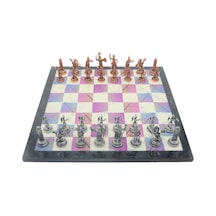 Gifthome Metal Satranç Takımı - Seti Orta Boy Yunan Figürlü A