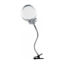 -2.5x130 Mm 5x24 Mm Led Aydınlatmalı Büyüteç,masa Üstü Metal Hortum Mandallı-mg15124-c