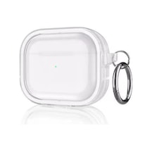 Apple Airpods Uyumlu Pro 2 2.nesil Shiny Şeffaf Kılıf - Beyaz Düz Renkli