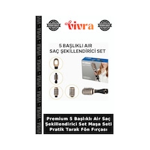 Premium 5 Başlıklı Air Saç Şekillendirici Set Maşa Seti Pratik Tarak Fön Fırçası