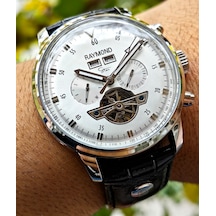 Raymond Star Gümüş Beyaz Otomatik Erkek Kol Saati Gümüş