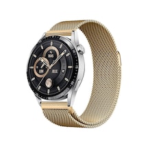 Kilifone - Huawei Uyumlu Honor Magic 2 46mm - Kordon 22mm Metal Hasır Kordon Band-12