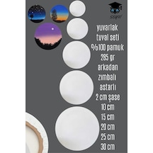 Yuvarlak Tuval Seti %100 Pamuk 285 Gr Arkadan Zımbalı Astarlı 2 Cm Şase 5 Adet