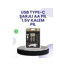 Type-c Usb İle Hızlı Şarj Edilebilir Aa Kalem Pil 1.5v Lityum Çiftli Paket Mh-hs1137-9909