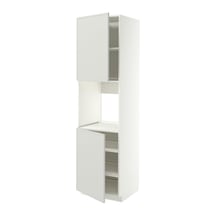 Fırın Boy Dolabı, Aspudden Açık Gri, 60x60x220 Cm, 2 Kapaklı Ve 3 Raflı