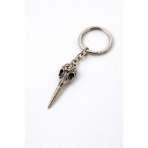 Raven Beak Kuş Figürlü Eskitme Gümüş Renk Metal Anahtarlık