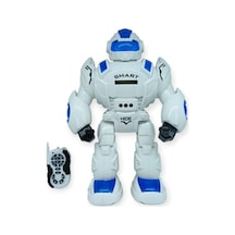 Sensörlü Ve Uzaktan Kumandalı İnteraktif Robot 35 Cm - Mavi Lisinya Beyaz
