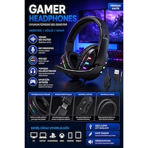 Lenovo Legion Pro 7 16'' Uyumlu Rgb Oyuncu Kulaklığı Usb + 3.5mm Mikrofonlu Gaming Kulaklık