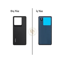 Infinix Note 30 Pro Siyah Uyumlu Arka Kapak Arka Cam Batarya Pil Kapağı Lazer Kesim Back Cover Diğer
