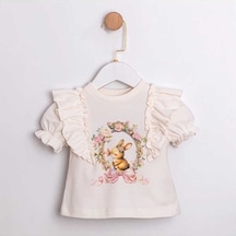 Stella Kız Bebek T-shirt- Etek Takım Ekru