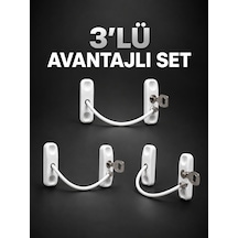 3 Lü Pencere Güvenlik Kilidi Seti Anahtarlı Çocuk Güvenlik Kilidi Diğer
