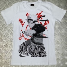 Stoned&Fame Naruto Baskılı T-shirt Beyaz