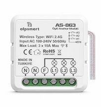 As-863 Akıllı Wifi Üçlü Duvar Anahtarı Modülü Tuya Uyumlu 1