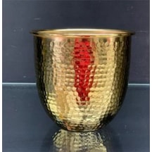 Vz-41 Mini Darbeli Gold Vazo 13 Cm Boy 11 Cm Çap Dekoratif Modern Şık Salon Vazo Altın