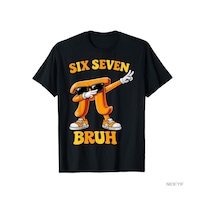 Flood Of Style Komik Pi Günü Altı Yedi Bruh 6 7 Matematik Meme Çocuk Erkek Genç Tişörtü Erkekler Kadınlar İç Siyah