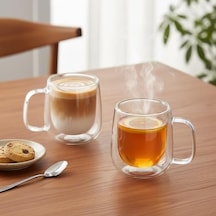 Ayrex Deconox 2'li Çift Cidarlı Cam Fincan Seti - 100 Ml Isıya Dayanıklı Espresso Ve Türk Kahvesi Bardağı - El Y Diğer