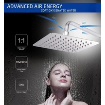 Beyaz Dumanı 8/10/12in Paslanmaz Çelik Kare Duş Başlığı Yüksek Basınçlı Duş Püskürtücü Üst Duş Başlığı Krom Su Tasarrufu Banyo Aksesuarları M Diğer Diğer