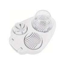 Dashanshop Beyaz 3ü 1 Arada Manuel Yumurta Kesici Dilimleyici 304 Paslanmaz Çelik Mutfak Aleti Beyaz