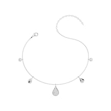 İndigo Takı Su Damlası Beyaz Gümüş Halhal Çok Renkli